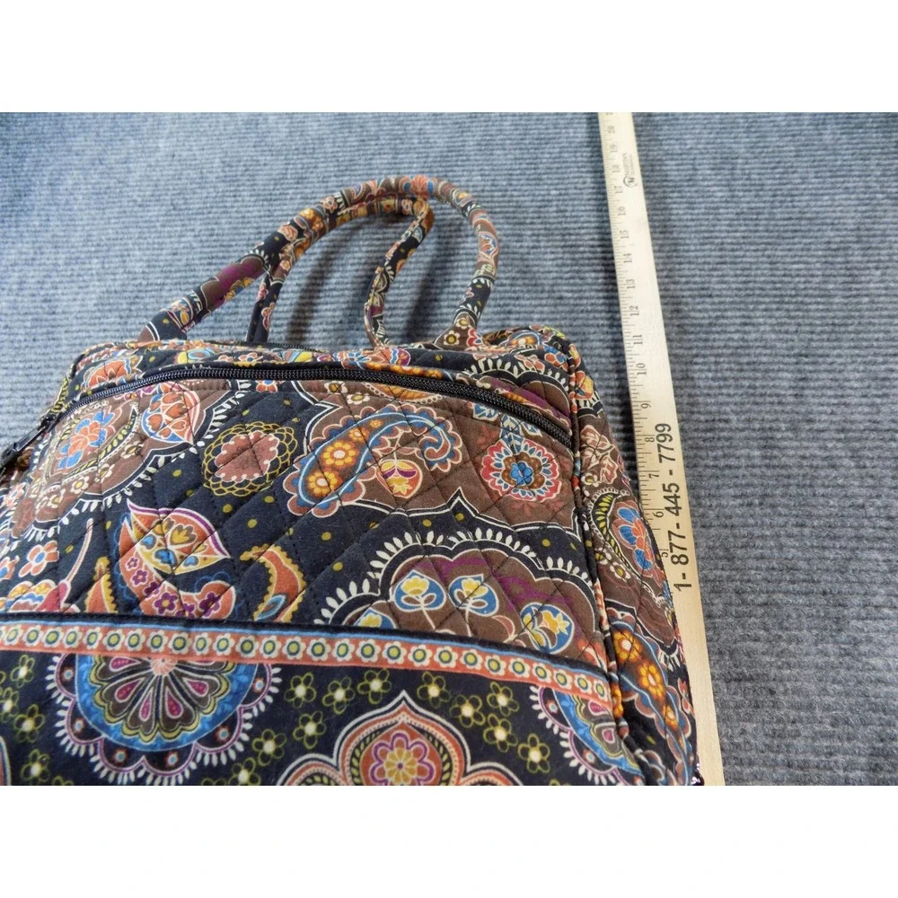 Vera Bradley Kensington Bowler Bag Blue Paisley Quilted Cotton Satchel Handbag